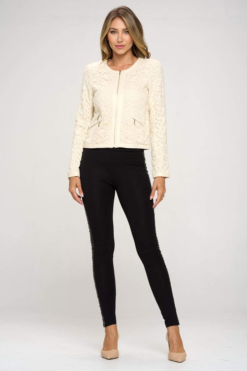 Embroidered Lace Zip-Up Jacket – Women's Clothing by Lumiark