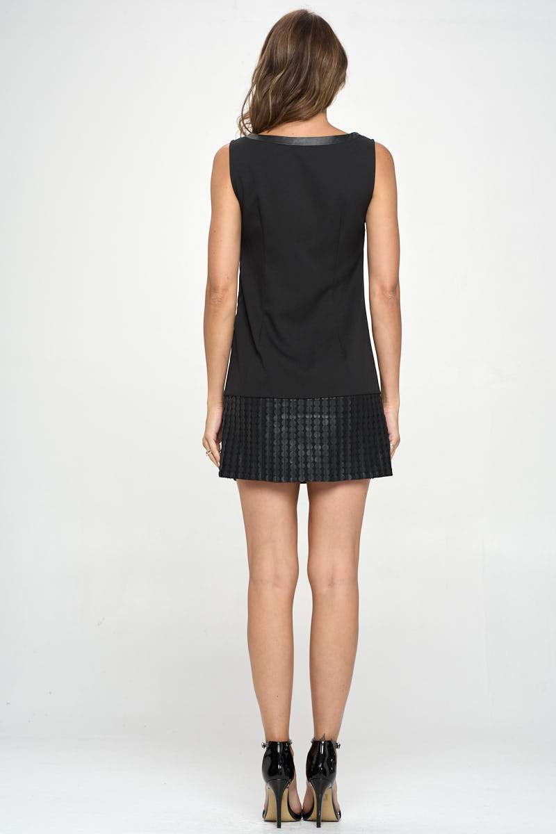 Mini Shift Dress with Vegan Trim