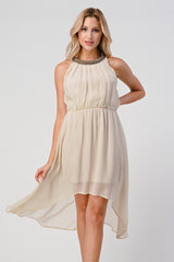 Beaded High-Low Dress