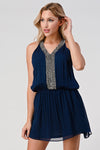 Sleeveless Mini Dress with Beaded Detail – Women's Clothing by Lumiark