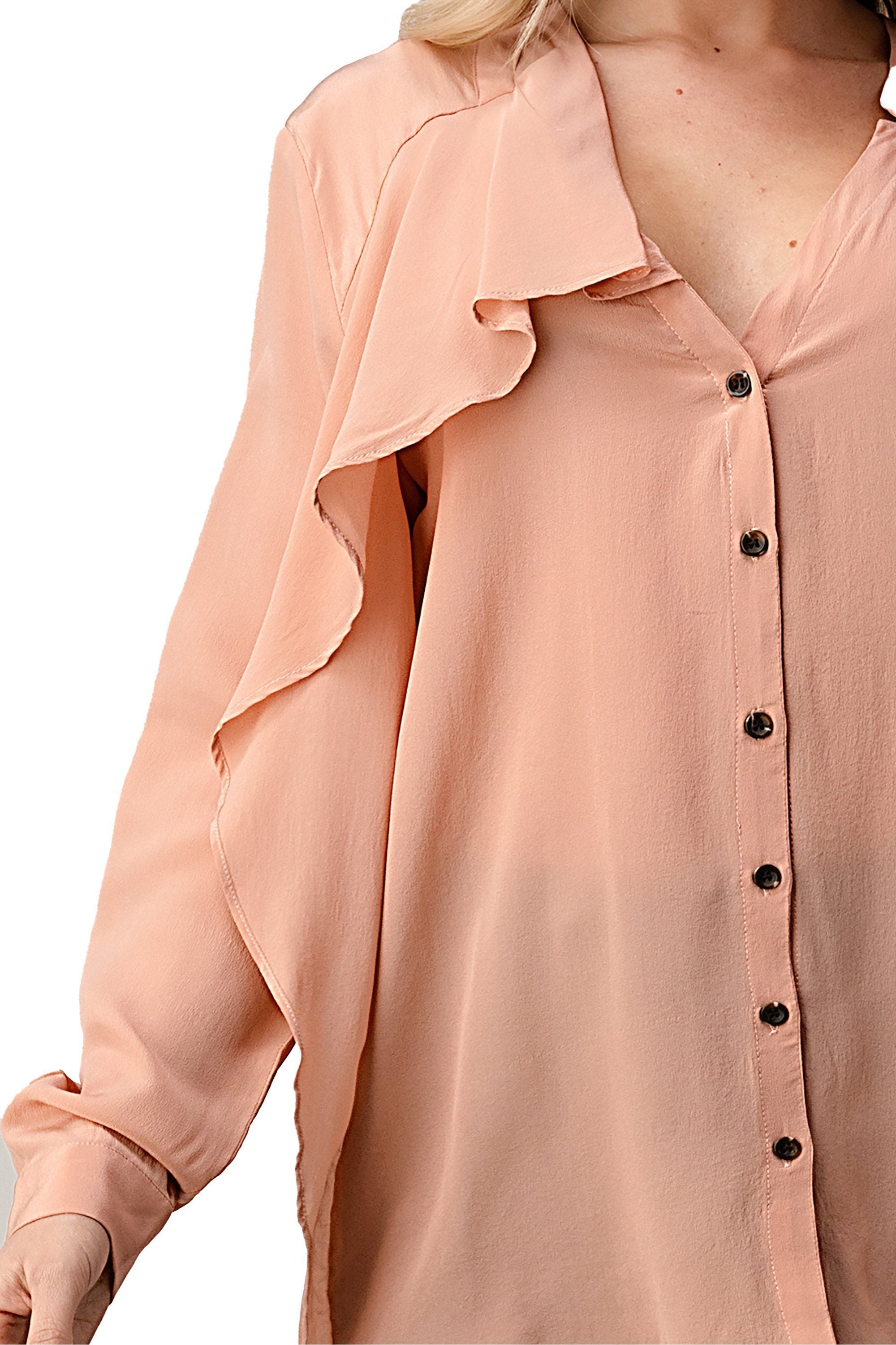 Silk Ruffle Neck Blouse