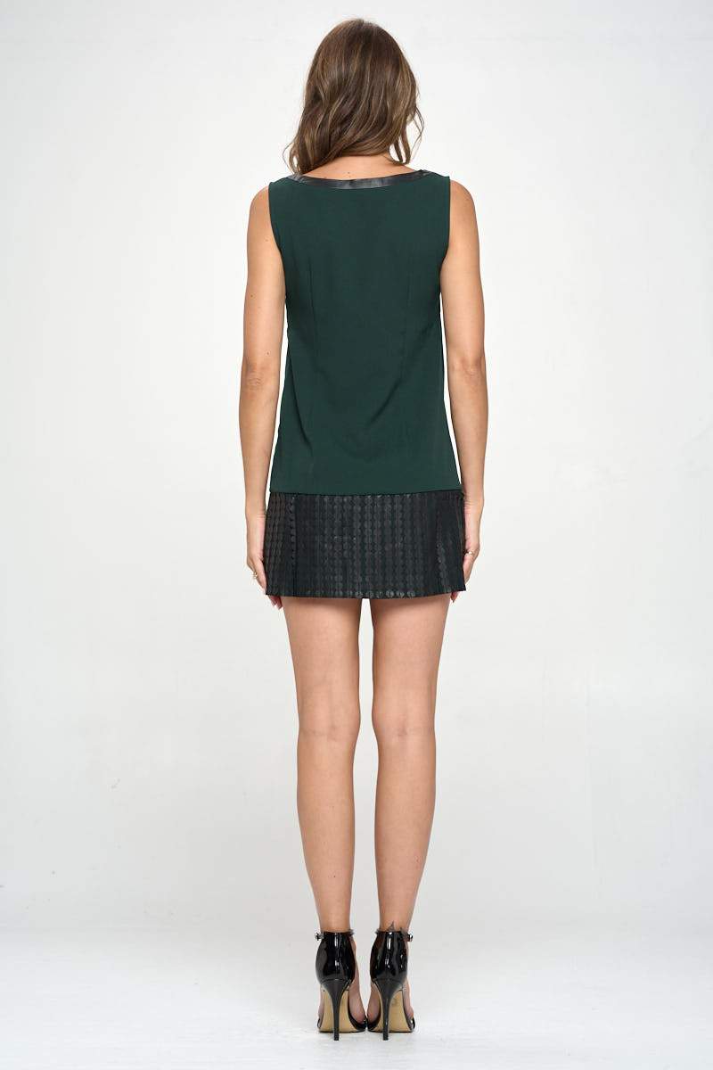 Mini Shift Dress with Vegan Trim