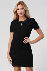 Chain Detail Keyhole Dress