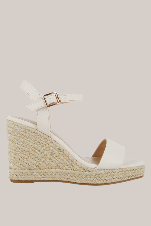 Open-Toe Espadrille Wedge Sandals