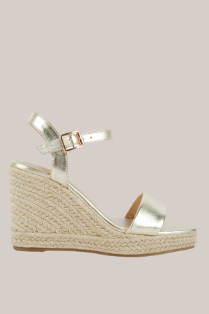 Open-Toe Espadrille Wedge Sandals