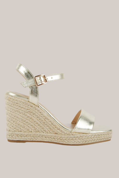 Open-Toe Espadrille Wedge Sandals