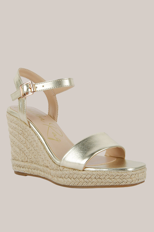Open-Toe Espadrille Wedge Sandals
