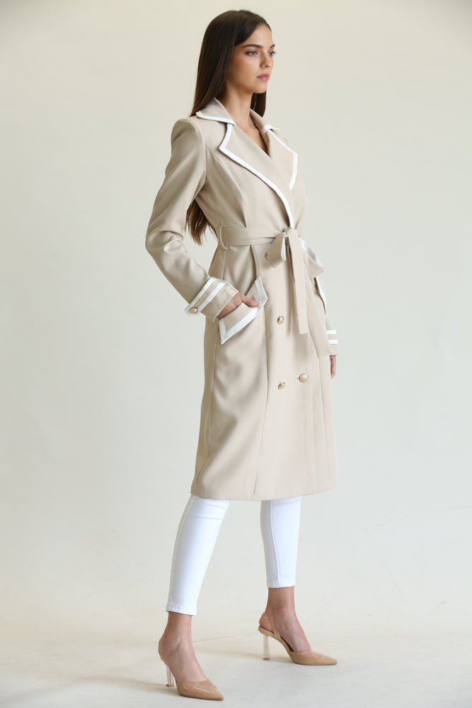 Double-Breasted Belted Trench Coat – Women's Clothing by Lumiark