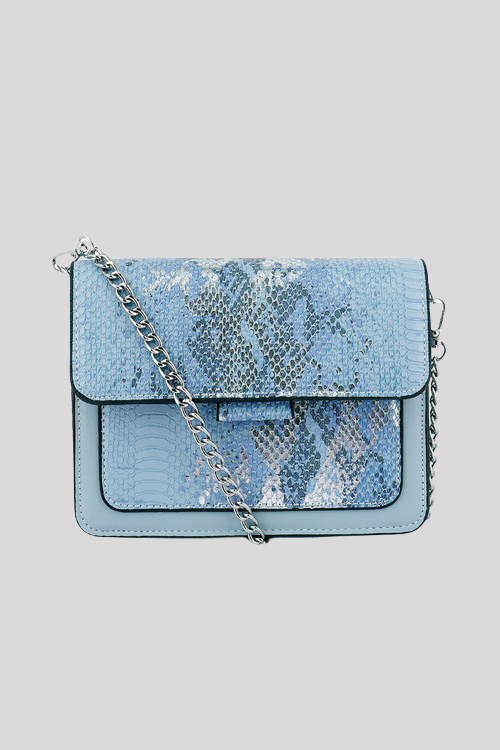 Textured Sling Bag with Chain Strap