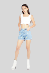 Floral Embroidered Denim Shorts