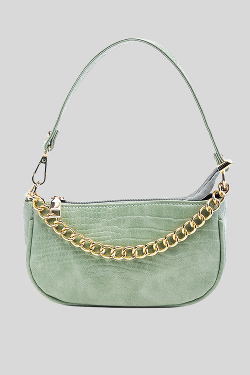 Croc Textured Faux Leather Sling Bag