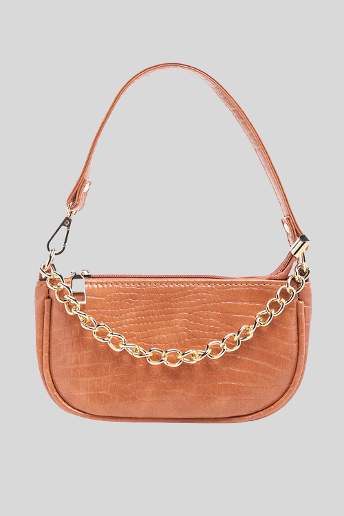 Croc Textured Faux Leather Sling Bag