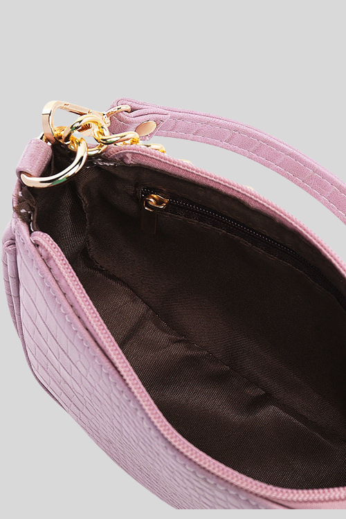 Croc Textured Faux Leather Sling Bag