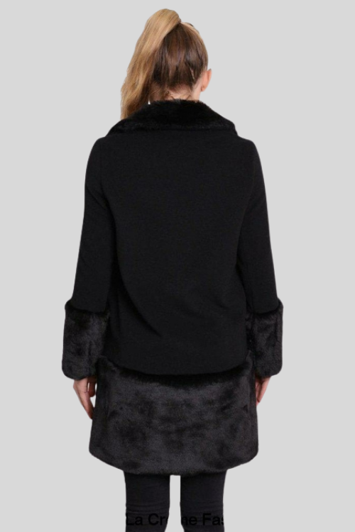 Tailored Wool-Blend Coat with Faux Trim – Jackets & Coats by Lumiark