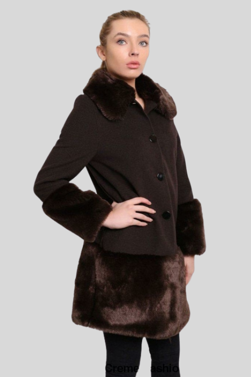 Tailored Wool-Blend Coat with Faux Trim – Jackets & Coats by Lumiark