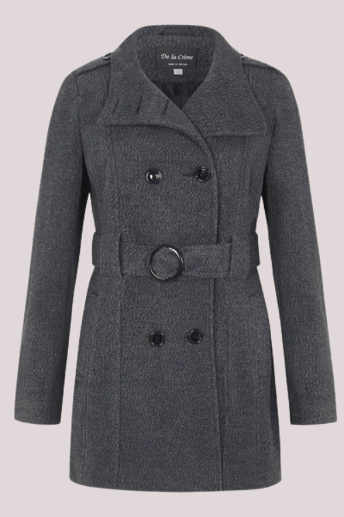 Tailored Wool-Blend Belted Coat – Jackets & Coats by Lumiark