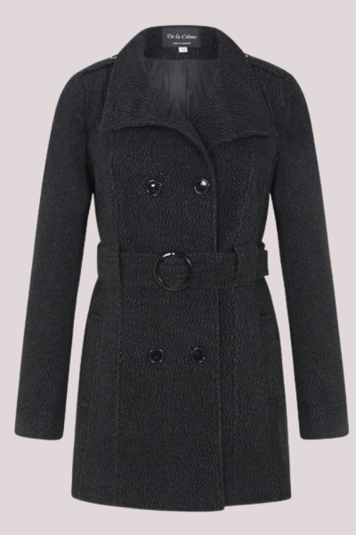 Tailored Wool-Blend Belted Coat – Jackets & Coats by Lumiark