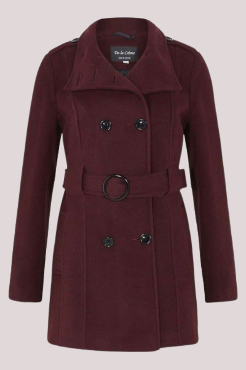 Tailored Wool-Blend Belted Coat – Jackets & Coats by Lumiark
