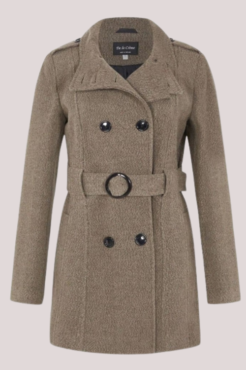 Tailored Wool-Blend Belted Coat – Jackets & Coats by Lumiark