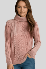 Cable Knit Roll Neck Jumper