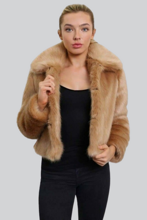 Faux Fur Cropped Bomber – Jackets & Coats by Lumiark