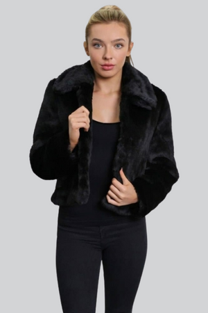 Faux Fur Cropped Bomber – Jackets & Coats by Lumiark