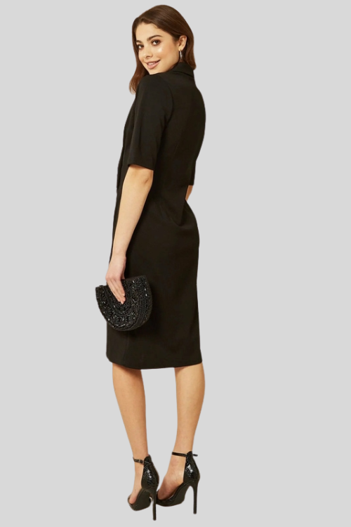 Wrap-Front Blazer Midi Dress – Jackets & Coats by Lumiark