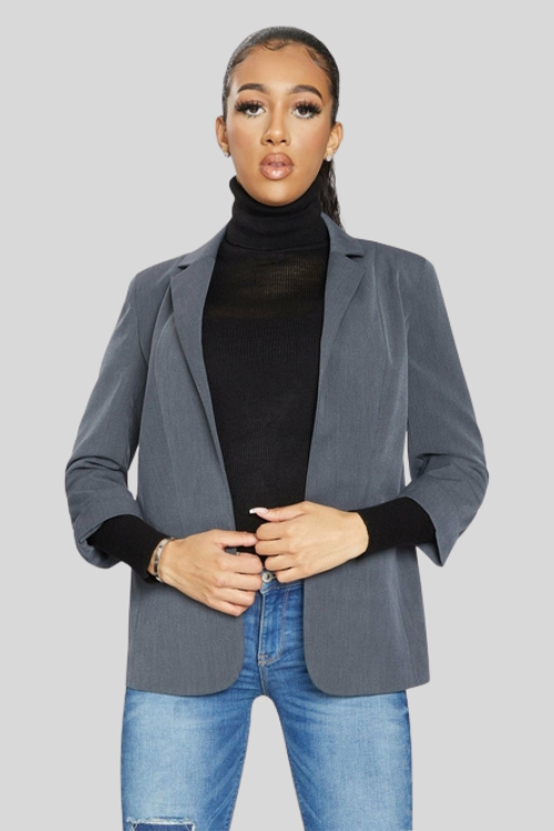Minimalist Open-Front Blazer – Jackets & Coats by Lumiark