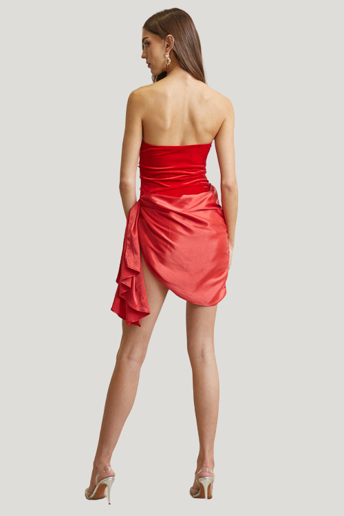 Ruched Corset Satin Mini Dress – Women's Clothing by Lumiark