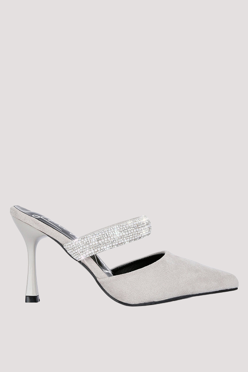 Diamante Strap Heeled Mules