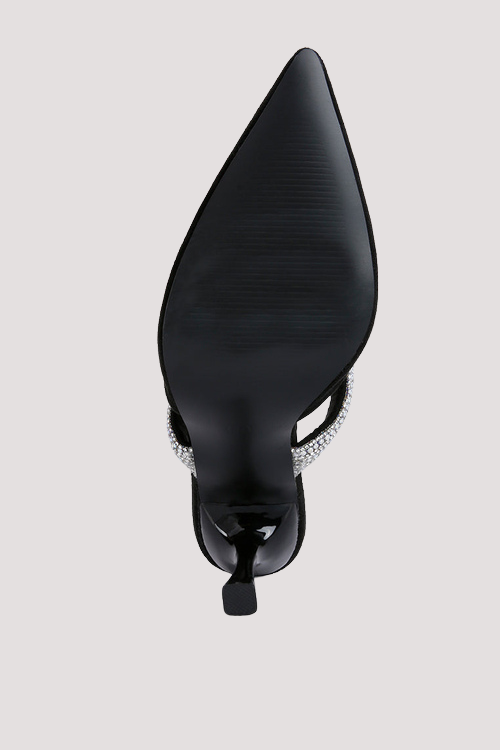 Diamante Strap Heeled Mules