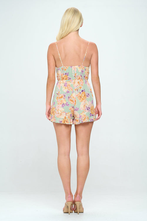 Floral Tie-Front Cutout Romper – Women's Clothing by Lumiark