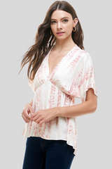 Relaxed Tie-Dye Blouse with Dolman Sleeves