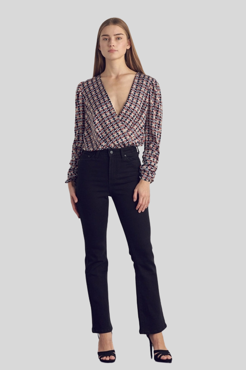 Surplice Long Sleeve Bodysuit
