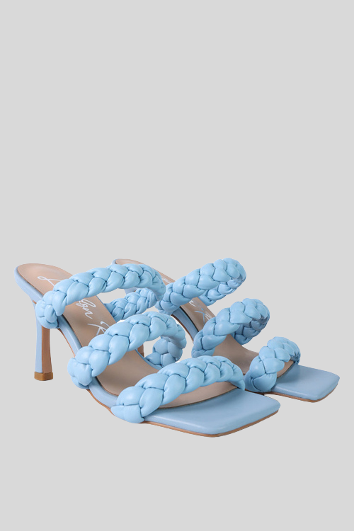 Braided Strap Mid-Heel Sandals