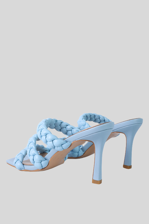 Braided Strap Mid-Heel Sandals
