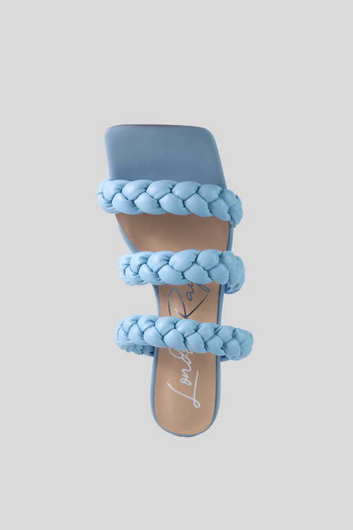 Braided Strap Mid-Heel Sandals