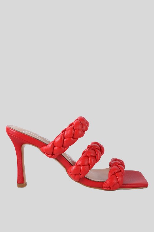 Braided Strap Mid-Heel Sandals