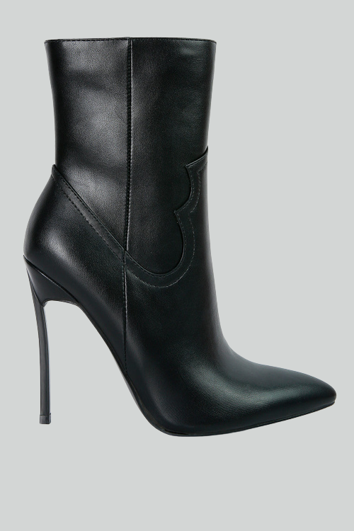 High Heel Cowboy Ankle Boots