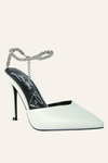 Diamante Embellished Stiletto Mule Sandals – Footwear by Lumiark