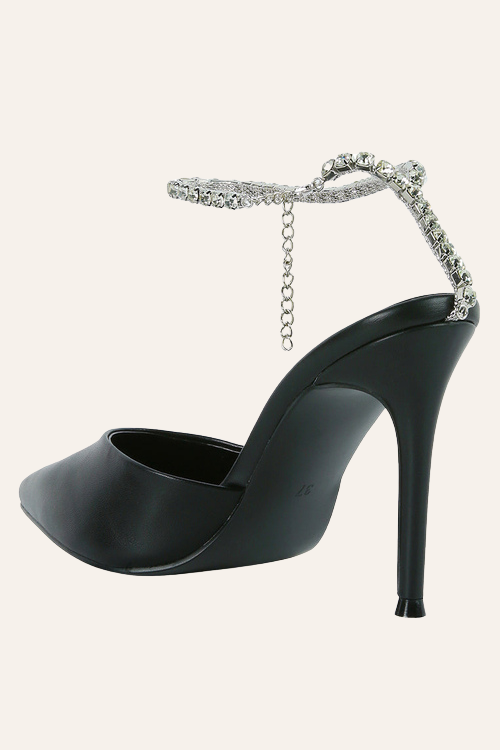 Diamante Embellished Stiletto Mule Sandals