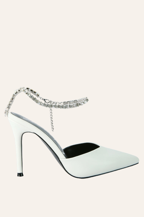 Diamante Embellished Stiletto Mule Sandals