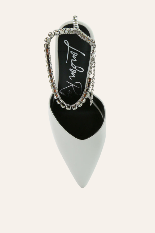 Diamante Embellished Stiletto Mule Sandals