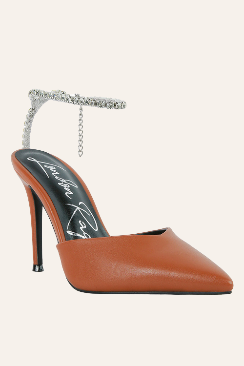 Diamante Embellished Stiletto Mule Sandals