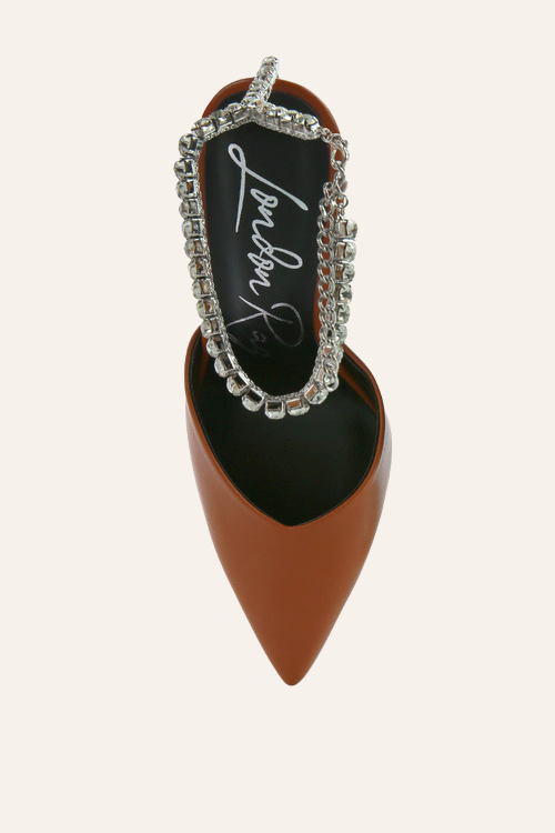 Diamante Embellished Stiletto Mule Sandals