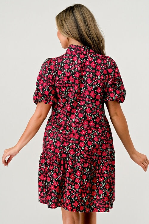 Floral Tiered Puff Sleeve Dress – Women's Clothing by Lumiark