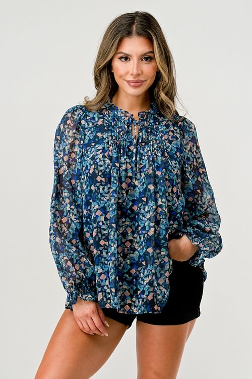 Floral Chiffon Popover Blouse – Women's Clothing by Lumiark