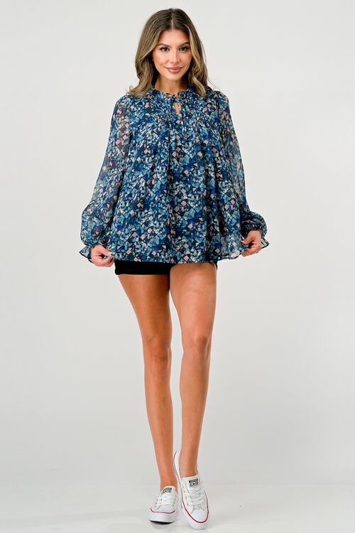 Floral Chiffon Popover Blouse – Women's Clothing by Lumiark