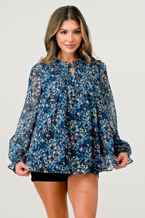 Floral Chiffon Popover Blouse – Women's Clothing by Lumiark