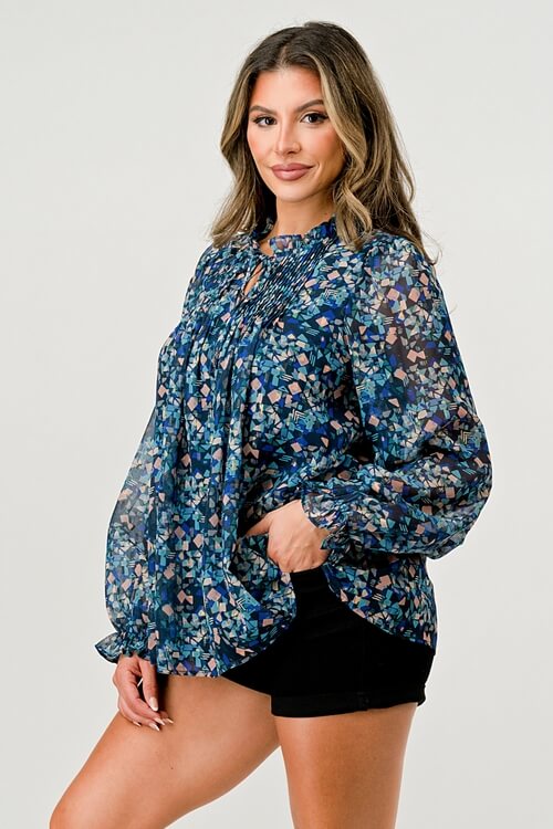 Floral Chiffon Popover Blouse – Women's Clothing by Lumiark